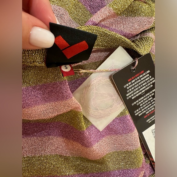 Happy Sheep NWT tank top Green- pink mauve - lavender sparkle top - Picture 5 of 8